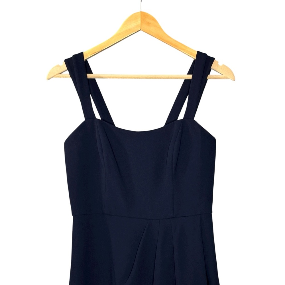 Xscape dress navy blue double strap tulip skirt cocktail midi formal size 4 - Picture 4 of 11